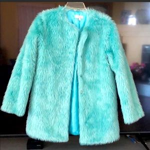 Teal Faux Fur Jacket